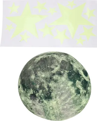 Immagine prodotto di Luna e stelle Adesivi murali PVC bagliore Decalcomanie decorative autoadesive per la stanza dei bambini