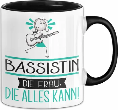 Produktbild von Bassistin Geschenk Tasse Becher Die Frau Die Allen Kann Geschenkidee für eine Bassistin Lustig (Schwarz)