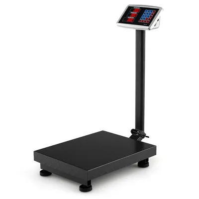 Produktbild von COSTWAY Digitale Plattformwaage 300kg/50g, Paketwaage mit Preisrechner LB/KG, Ladenwaage multifunktional, kommerzielle Digitalwaage für Gepäck