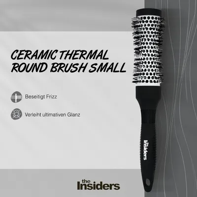 Produktbild von The Insiders Kleine Keramik Thermorunde Bürste - Professionelle Haarbürste - Föhnbürste - Extra Glanz - Gleichmäßige Wärmeverteilung - Beseitigt Frizz