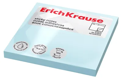 Produktbild von Haftnotizen 75x75mm Pastell wiederablösbar 100 Blatt Blau
