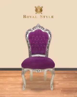 Produktbild von Barockstuhl magenta silber modern elegant antik repro look antik