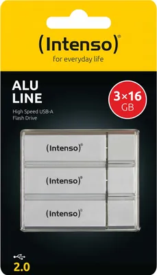 Produktbild von Intenso USB Flash Drive 16GB USB 2.0 Silber Aluminium Lesegeschwindigkeit 28MB/s
