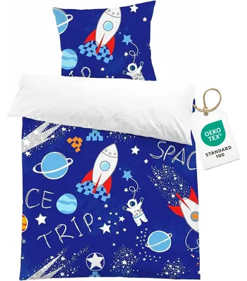 Imagen del producto de Juego de funda de edredón para niños, 135x200 cm, con dos fundas de almohada de 80x80 cm