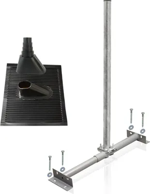 Produktbild von PremiumX X100-60 SAT Dachsparrenhalter feuerverzinkt Alu-Ziegel Set schwarz