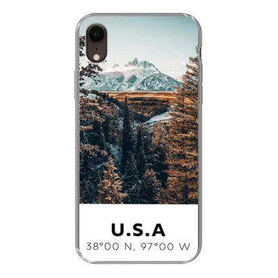 Produktbild von MuchoWow® Handyhülle Schutzhülle Hülle für iPhone XR Amerika - Berge - Bäume Silikon Softcase Handy Hülle - Schutzdeckel