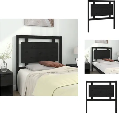Produktbild von vidaXL Kopfteil Schwarz 95,5x4x100 cm Massivholz Kiefer -  Kopf- & Fußenden