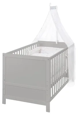 Immagine prodotto di Lettino combinato roba "Sternenzauber grigio", 70 x 140 cm, taupe, regolabile in 3 posizioni, sponde scorrevoli trasformabile in letto junior