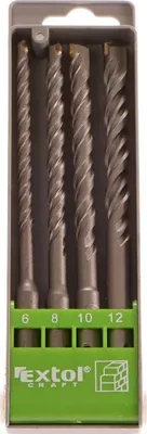 Produktbild von Wiertła udarowe SDS PLUS do betonu, zestaw 4 sztuk, Ř6-8-10-12x160mm, SK EXTOL-CRAFT