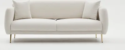 Produktbild von Hanah Home, Simena - Cream, Schlafsofas, 3-Sitzer-Schlafsofa, Creme, Polyester, 210 x 80 x 95 x cm