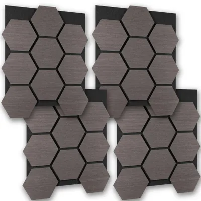 Produktbild von tectake® Akustikpaneele Sonic Shield Holzoptik in Eiche grau je 76 x 62 x 1,8 cm, Größe flexibel anpassbar