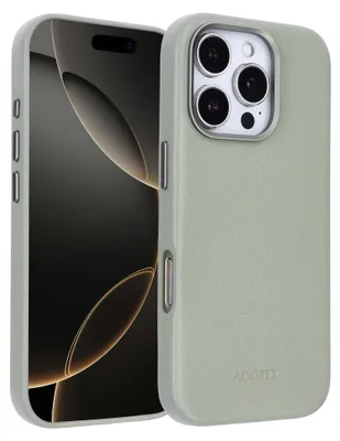Imagen del producto de Funda de Cuero con MagSafe para Apple iPhone 16 Pro - Gris claro
