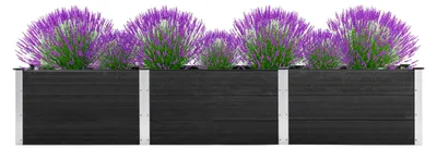 Produktbild von Garten-Hochbeet 300x50x54 cm WPC Grau, Palettenrahmen, Hochteich, Gemüsebeet, Kräuterregal Balkon, Blumenbeet, Kräuterspirale, Tomatenbeet, Pflanzhochbeet