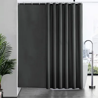 Produktbild von Furlinic Duschvorhang Überlänge Antibakteriell wasserdicht 244x200cm Dunkelgrau