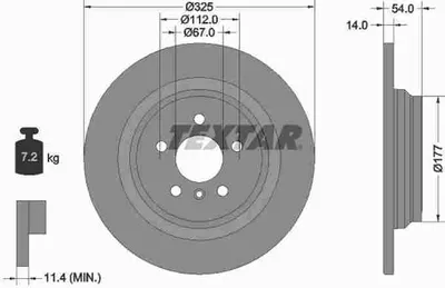 Produktbild von TEXTAR Bremsscheibe Artikel: 92277405