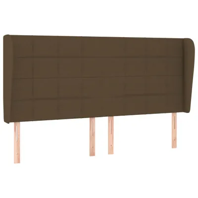 Produktbild von vidaXL Kopfteil mit Ohren Dunkelbraun 203x23x118/128 cm Stoff