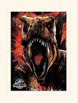 Obrázok produktu pre JURASSIC WORLD: ZANIKNUTÉ KRÁĽOVSTVO (NÁČRT T-REXA) – s paspartou – 30 x 40 cm – plagát