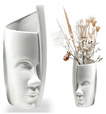 Produktbild von Vase Weiß 31.0 cm – Dekovase aus Keramik – Blumenvase für Wohnzimmer, Schlafzimmer und Büro