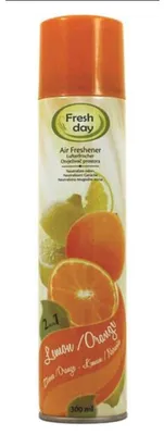 Image de 24x Fresh Day 300ml désodorisant d'ambiance orange parfum appartement chambre boîtes