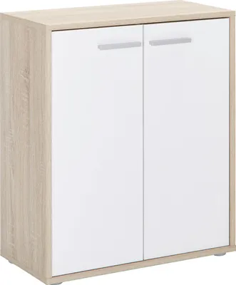 Produktbild von Kommode Komi 2D aus Laminat und Kunststoff, 2-türig, 1 Regal, 70x60x30 cm