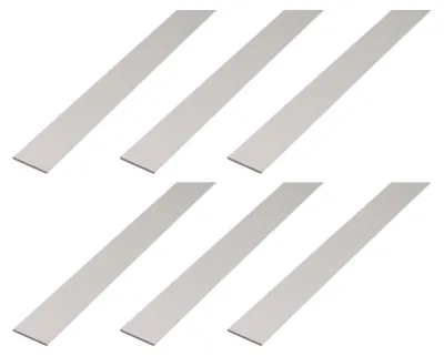 Obrázek produktu pro Alberts, 6 kusů, plochá tyč, hliník, stříbrná eloxovaná povrchová úprava, rozměry 15 x 2 mm, délka 1 metr