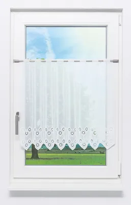 Produktbild von Lysel Scheibengardine Rautendesign (Bx H) 121cm * 60cm weiß/reinweiß