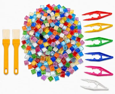 Image de Tuiles en verre mosaïque, colorées, 500 g, 550 pièces, pour des projets créatifs