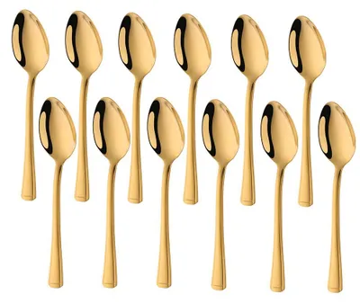 Teelöffel aus Edelstahl, gold, 14,3 cm, 12 Stück