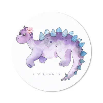 Produktbild von MuchoWow® Mauspad Mousepad Dinosaurier - Kinderzimmer - Lila - Mädchen - Kinder - Rosa 20x20 cm - Mousepads - Maus Mat - Pad - Mausunterlage - Schreibtischmatte