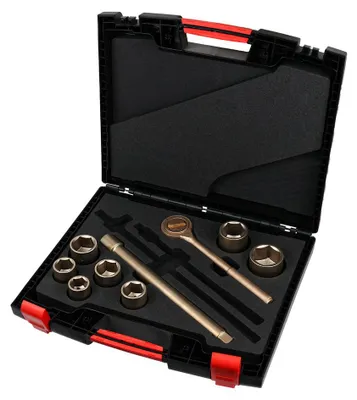 Produktbild von Dönges Knarrenkasten 3/4" 10 tlg. 1.1/8" - 2" - funkenfrei