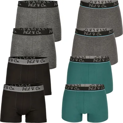 Produktbild von 8er Pack Phil & Co Berlin Jersey Boxershorts Trunk Short Pant FARBWAHL - Farbe: DESIGN 13, Grösse: M