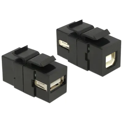 Produktbild von DeLOCK 86370, Schwarz, USB 2.0 A, USB 2.0 B, 22,3 mm, 16,8 mm