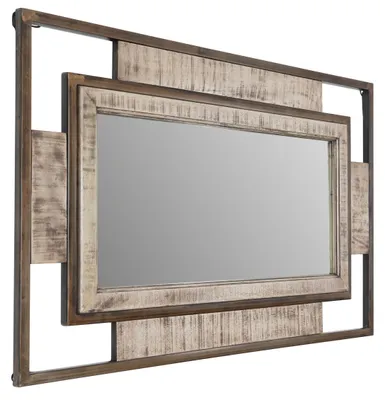 Immagine prodotto di MASSIVMOEBEL24 | specchio in legno di Mango 76x4x122 marrone laccato HEAVY INDUSTRY #255