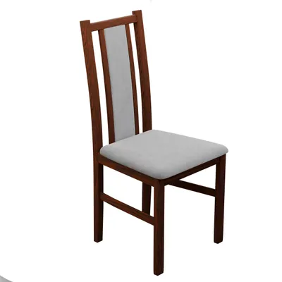 Produktbild von Gepolstertes Esszimmerstuhl TANO Stuhl Esszimmer Beige Polstersessel Küchenstuhl Samtbezug Nussbaum Essstühl Riviera 91