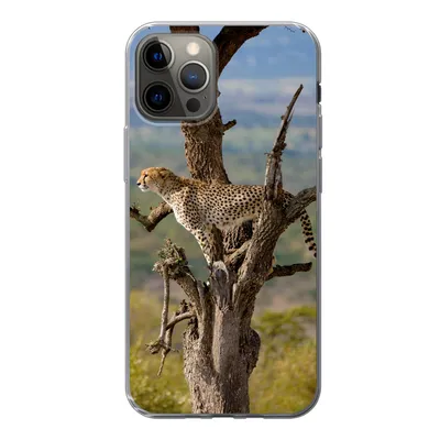 Produktbild von MuchoWow® Handyhülle Schutzhülle Hülle für iPhone 12 Pro Leopard - Baum - Tier Silikon Softcase Handy Hülle - Abdeckung