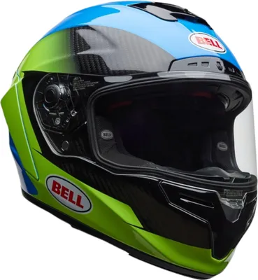 Immagine prodotto di Casco Bell Race Star DLX RSD Corsa Carbon, blau/neongelb/schwarz, XL