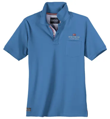 Produktbild von Redfield Übergrößen Poloshirt hellblau Brustprint