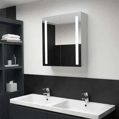 Image de Maison Exclusive - Armoire de toilette à LED 60 x 14 x 62 cm