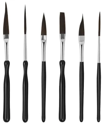 Pinselset 6er-Pack Nylonborsten für Acryl Aquarell Öl