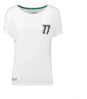 Produktbild von 2018, Weiß, Mercedes Valtteri Bottas Rundhals Damen Valtteri 77 T-shirt XS