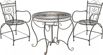 Imagen del producto de Conjunto de muebles de jardín And OutdoorMatch Jedidiah: para exteriores, mesa de jardín con sillas de jardín, para 2 personas, juego de jardín