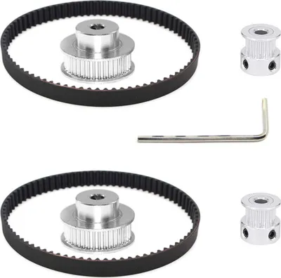 Produktbild von MMOBIEL 2x 2GT Synchronzahnriemen 200 x 6mm / 7,8 x 0,23 Zoll und Riemenscheibe 20