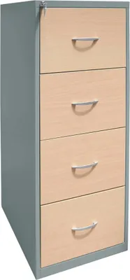 Produktbild von Gürkan Hängeregistraturschrank silber, ahorn 4 Schubladen 40,0 x 62,0 x 132,0 cm