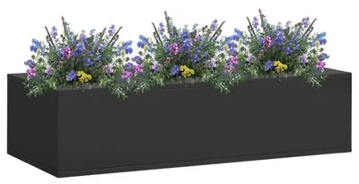 Imagen del producto de Bloembak – Maceta y jardinera de acero color antracita, de 90x40x23 cm