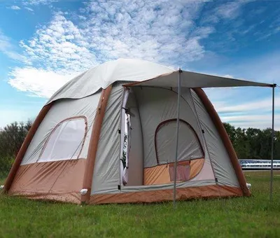 Produktbild von Famanu Campingzelt Aufblasbar - Regenbeständig - 385 x 240 x 170 cm - Für 2-4 Personen
