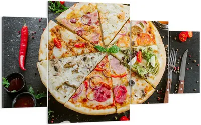 Produktbild von Bild auf Leinwand - Leinwandbild - Pizza Käse Tomaten - 160x90cm - Wand Bild - Wanddeko - Leinwanddruck - Bilder - Kunstdruck - Wanddekoration - Leinwand bilder - Wandkunst - DL160x90-4118