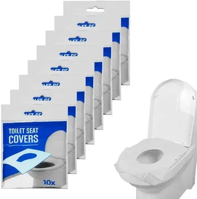 Produktbild von Famanu Wegwerftoilettenbeschermer 80 Stück - Für öffentliche Toiletten und Campingreisen