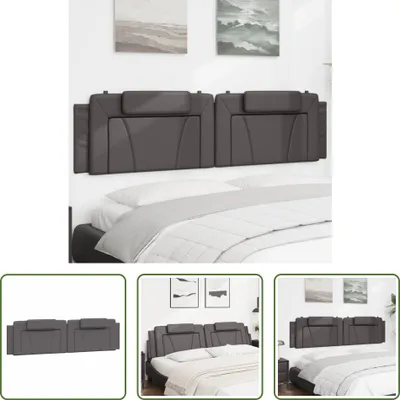 Image de The Living Store Coussin de tête de lit Gris 200 cm similicuir