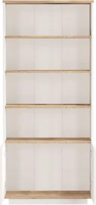 Image de Bibliothèque 2 portes Pin Atlantique Blanc, 75 x 168 x 27 cm, Aggloméré mélaminé 18 mm
