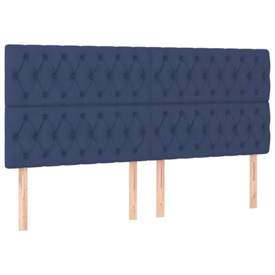 Image de vidaXL Têtes de lit 4 pcs. Bleu 90x7x78/88 cm Tissu